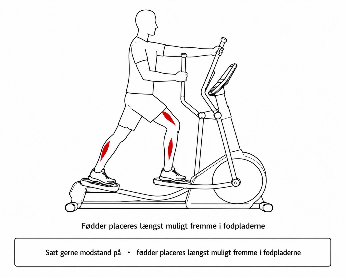 Person der træner på crosstrainer